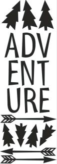 PLAGE Deko Wandaufkleber - Adventure, Vinyl, Black, 68 x 0.1 x 24 cm