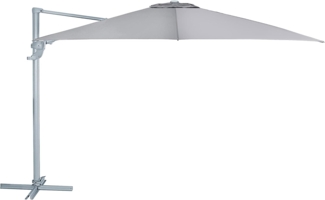 Dehner Sonnenschirm Zypern, 264 x 300 x 300 cm, Aluminium/Polyester, Um 360° schwenk- & kippbarer Ampelschirm mit UV 80+ inklusive Kurbel