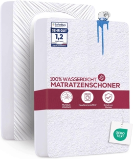 Utopia Bedding Wasserdichter Frottee-Matratzenschoner 140 x 200 x 30 cm, Premium Frottee Matratzenbezug 200 g/m², atmungsaktiv, rundum elastisch