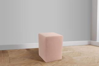 DOMO. Collection Polsterhocker Pontal, Hocker, Rechteckig, Füße mit Filzgleitern, Fußhocker, Polstergarnitur, 38 x 38 x 47 (BxTxH), rosa