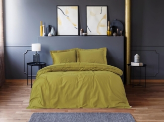Satin-Einzelbettbezug-Set XXL (DE), 'Elegant', Grün