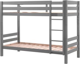 Vipack 'Pino' Etagen-Hochbett 90x200 cm, grau, 160 cm Höhe inkl. Bettschublade