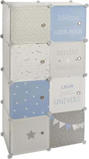 Atmosphera Kinderkleiderschrank, 64 x 31 x 124 cm, Blau, 5 Fächer und 1 Kleiderstange