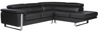 Vente-unique - Ecksofa - Leder - Ecke Rechts - Schwarz - MYSTIQUE