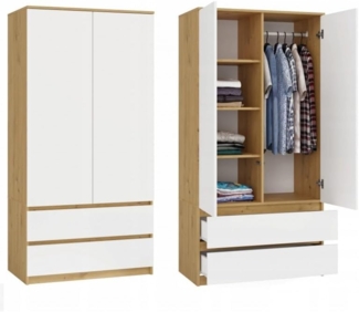 MAGOWA Kleiderschrank MALWA SS – stilvoll & funktional für Büro oder Schlafzimmer Maße: B 90 × H 180 × T 50 cm