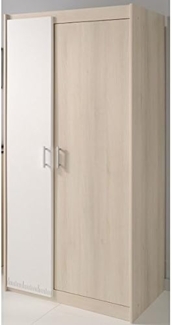 PARISOT 'Charly' Kleiderschrank Grau / Weiß 2 Türen B 85 cm
