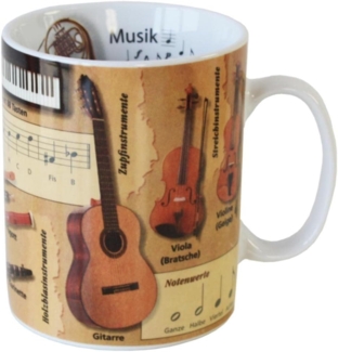 Könitz Wissensbecher Becher Musik, Kaffeebecher, Teetasse, Tasse, Porzellan, 460ml, 1113301830