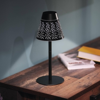 EMOS LED Akku-Tischlampe GRACE 4,2W, Helligkeit 80lm - wiederaufladbarer 2200mAh Li-Ion Akku mit 50h Leuchtdauer - Neutralweiß 4000K, dimmbar - 1,5m USB-C/A Ladekabel - schwarz