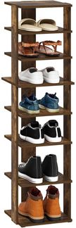 Furinno Compact 8-stufiger, vertikaler, platzsparender, freistehender Schuhturm, Schuhregal für den Eingangsbereich, Bernsteinkiefer