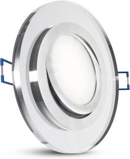 SSC-LUXon LED Einbaustrahler Flacher Glas LED Einbauspot schwenkbar rund klar mit LED Modul neutral, Neutralweiß