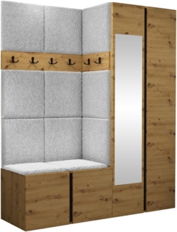 Garderoben-Set Monati XII, Artisan Eiche / Artisan Eiche + Schwarz, Farbe: Abriamo 06