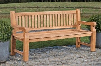TPFGarden Gartenbank Jacky, Teakholz Sitzbank Garten Bank massiv Sprossen-Design Breite 150cm