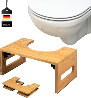 eluno Fußhocker Toilettenhocker aus Bambus, platzsparend klappbar