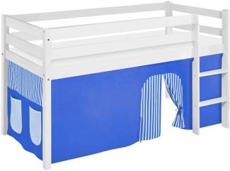 Lilokids 'Jelle' Spielbett 90x190 cm, Blau, Kiefer massiv, mit Vorhang