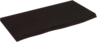 vidaXL Wandregal Dunkelbraun 60x30x2 cm Massivholz Eiche Behandelt 363764