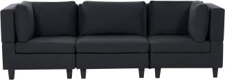 Beliani 'Unstad' Sofa, Schwarz, Leinenoptik, 72 x 76 x 228 cm, ohne Ottomane, Einzelsofa