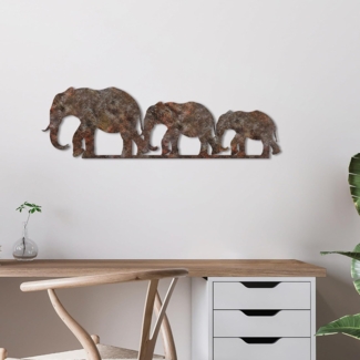 dekoratives Wandaccessoire aus Metall, 'Rusty Elephant 1', 15 x 0,15 x 50, Antiquität