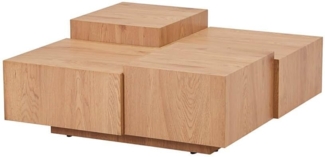 HOME DELUXE Couchtisch mit Schwebeeffekt NAYELI – 96 x 96 cm Hellbraun