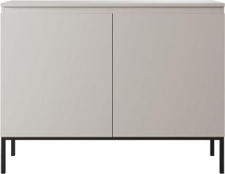 Selsey Bemmi - Sideboard Kommode 2-türig, Beige mit schwarzen Beinen, 100 cm