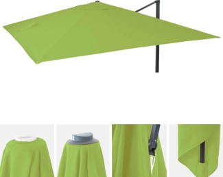 Ersatz-Bezug für Luxus-Ampelschirm HWC-A96, Sonnenschirmbezug Ersatzbezug, 3x3m (Ø4,24m) Polyester 2,7kg ~ hellgrün