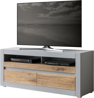 TV-Lowboard Tamaris in grau matt und Eiche 150 x 63 cm