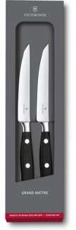 Victorinox Grand Maitre 2er Set Steakmesser, 12 cm Klinge, Rostfrei, Edelstahl, Spülmaschinengeeignet