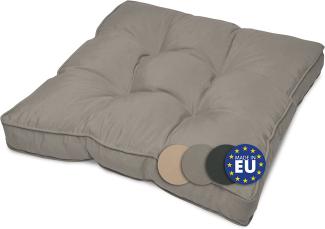 Beautissu Lounge Sitzkissen Outdoor Hellgrau, 10cm, 60cm, 60cm