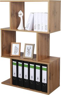 Standregal 106 x 70 x 30 cm Eiche braun – Aktenregal Bücherregal Wohnzimmer RICOO WM075-EW