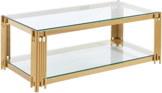 Vente-unique - Couchtisch - Sicherheitsglas & Edelstahl - Goldfarben - NOMELANO von Pascal MORABITO