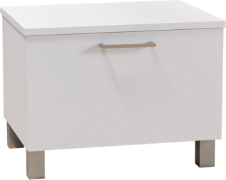 Baikal Badezimmerschrank, Bodenschrank, Stauraum für Badezimmer oder jeden Raum, 2 Türen und Schublade, ideal für kleine Toiletten oder Badezimmer, montierter Schrank, 51 cm, Weiß