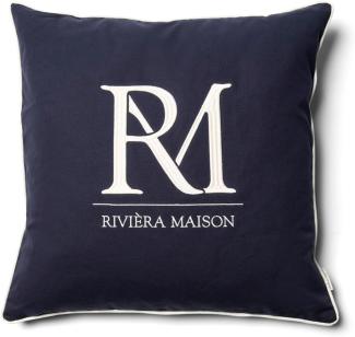 Riviera Maison Kissenhülle RM Monogram Pillow Cover Blau (60x60 cm) 557590