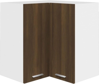vidaXL Eck Hängeschrank, Wandschrank für Küche, Eckschrank mit viel Stauraum, Küchenschrank Schwebeschrank Küchenmöbel, Braun Eichen-Optik Holzwerkstoff