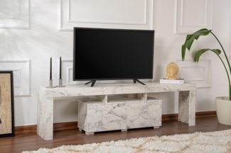 Hanah Home Elegant Freesia Marble TV Stand, 180 cm | 100% Melamine Coated Particle Board, 18 mm Thick | Stylish & Functional Design for Modern Living Rooms