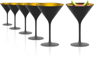 Stölzle Lausitz ELEMENTS Cocktailschale Schwarz-Gold 6er Set - A