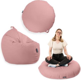 BuBiBag - 2in1 Sitzsack Bodenkissen - Outdoor Sitzsäcke Indoor Beanbag, Puderflieder, Ø 125,0 cm