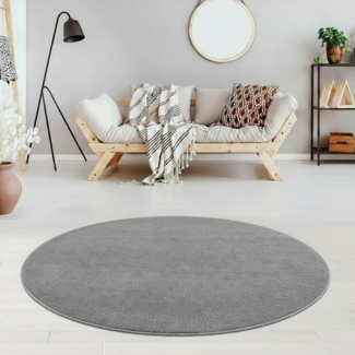 Jimri Teppich Lotus Wohnzimmer Teppich Einfarbig Kurzflor Läufer Uni, Rund, Wohnzimmer Teppich Einfarbig Kurzflor Läufer