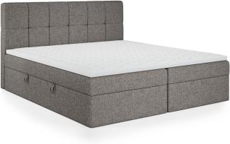 FEDVE Boxspringbett 160x200 Dunkelgrau – Mokpo – Praktisches Bett mit Bettkasten – Gemütlich Kopfteil Bett mit Matratze für Viele Jahr - Stabiles Doppelbett mit Stauraum zum Schlafzimmer