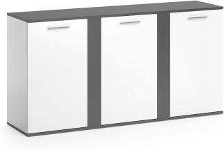 VICCO Sideboard NOVELLI Highboard weiß anthrazit Kommode Anrichte 3 Türen