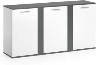 Vicco Kommode Anthrazit 155 x 80 cm mit Türen, Novelli