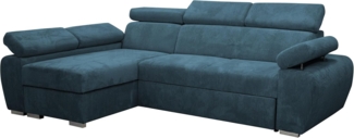 'Boston Mini Premium' Ecksofa, Cord, Blau, 98 x 255 x 170 cm, Links