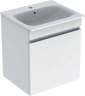 Geberit Renova Plan Set mit Waschtisch u. Unterschrank ,1 Schublade, 60 x 62,2 x 48 cm, 501915, Farbe: Waschtisch: Weiß / KeraTect, Front/Korpus: weiß / lackiert hochglänzend - 501.915.01.8