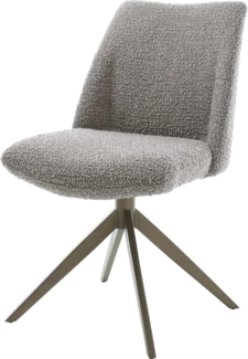Drehstuhl Elso-Flex Bouclé Silbergrau Kreuzgestell breit Effektfinish Titan 360° drehbar Wippfunktion Taschenfederkern