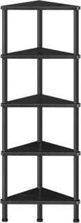 HOOBRO Eckregal mit 5 Ebenen, industrielles Eckregal Stehend, Bücherregal, Standregal, Eck-Bücherregal zur Präsentation von Pflanzenblumen, Aufbewahrungsregal für kleine Räume, Schwarz EBK33CJ01