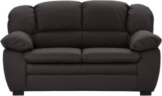 Mivano 2-Sitzer Sofa Casino, Bequeme Ledercouch mit moderner Kontrastnaht, 159 x 88 x 92, Kunstleder Grau