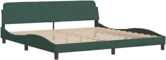 vidaXL Bettgestell "Dover" Dunkelgrün 200x200 cm Samt 373255