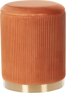 Pouf MIRAMAR 2er Set Orange Samtstoff 35 31 cm 35 31 cm