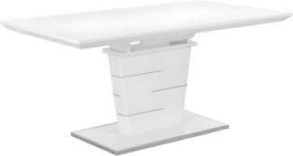 Vente-unique - Esstisch ausziehbar - 6 bis 8 Personen - MDF lackiert - Weiß - AMELLE