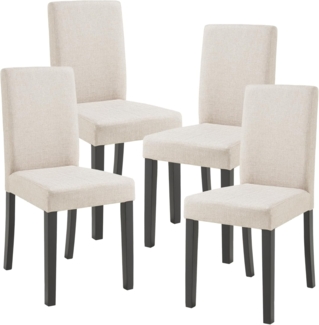 Esszimmerstuhl Hamburg 4er Set Textil Beige [en. casa]