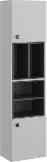 Vicco Hängeschrank Gerta, 37,5 x 150 cm, Grau-Schwarz, Badmöbel mit 2 Türen