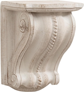 Biscottini Barockregal L 13 x T 18 x H 13,5 cm – Regal weiß antik – Wandregale Shabby Chic – kleine Konsole Barock zur Wandmontage